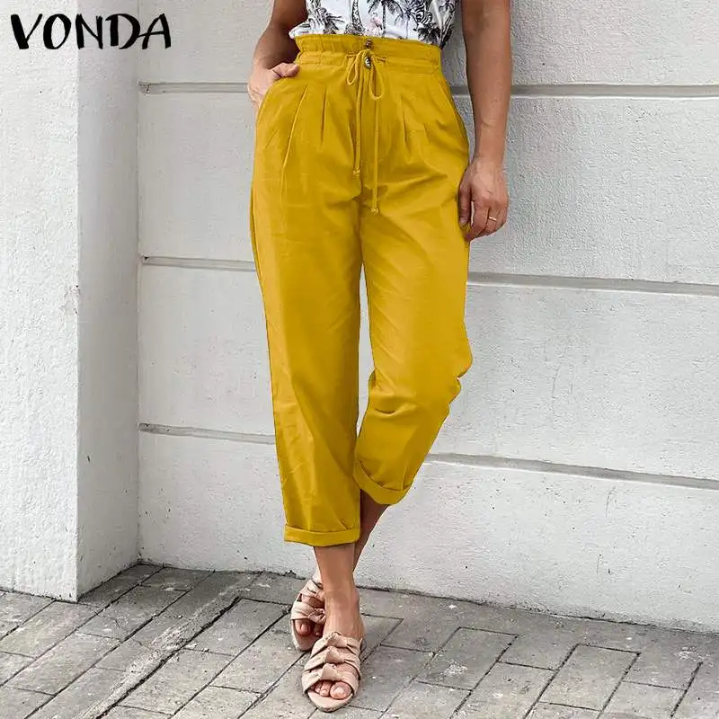 Women'Casual Pants 2021 VONDA Female High Waist Straight Trousers Women'Pants Femme Sweatpants Hosen Damen Bottoms Femme
Women'Casual Pants 2021 VONDA Female High Waist Straight Trousers Women'Pants Femme Sweatpants Hosen Damen Bottoms Femme
