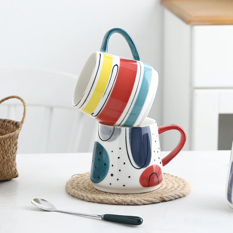Ceramic Under-glaze Cartoon Colorful Hand-painted Mugs Coffee Cups Breakfast Milk Cereal Cup Office Home Coffee Cup With spoons
Ceramic Under-glaze Cartoon Colorful Hand-painted Mugs Coffee Cups Breakfast Milk Cereal Cup Office Home Coffee Cup With spoons