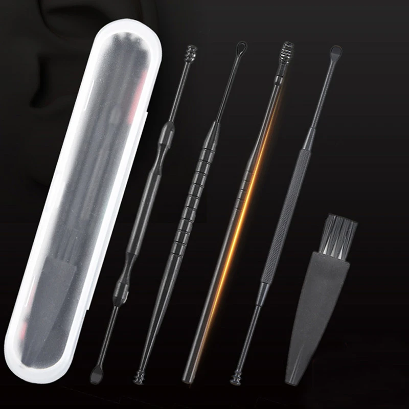 5PCS/Set Black Ear Wax Pickers Cleaner Stainless Steel Earpick Wax Remover Curette Ear Pick Cleaner Ear Cleaner Spoon
5PCS/Set Black Ear Wax Pickers Cleaner Stainless Steel Earpick Wax Remover Curette Ear Pick Cleaner Ear Cleaner Spoon