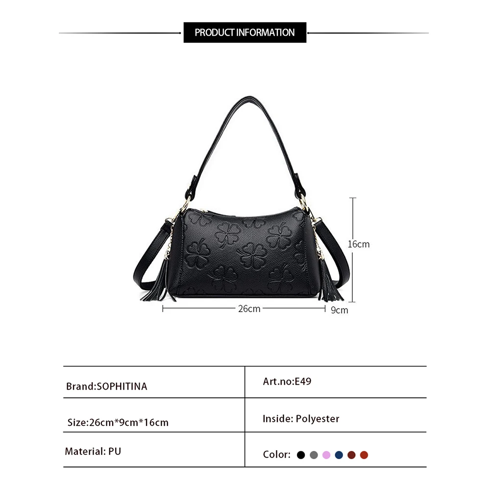 SOPHITINA Casual Shoulder Bags Women Fashion Metal Button Zipper Tassel Half Moon Women's Bag Versatile Women Messenger Bags E49
SOPHITINA Casual Shoulder Bags Women Fashion Metal Button Zipper Tassel Half Moon Women's Bag Versatile Women Messenger Bags E49