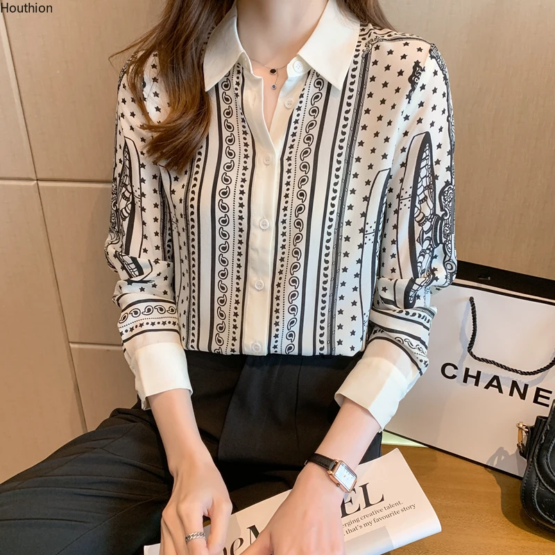 Summer New Women's Blouses Polo Shirt Long Sleeve Tops Printed Blouse Chiffon Casual Fashion Loose
Summer New Women's Blouses Polo Shirt Long Sleeve Tops Printed Blouse Chiffon Casual Fashion Loose