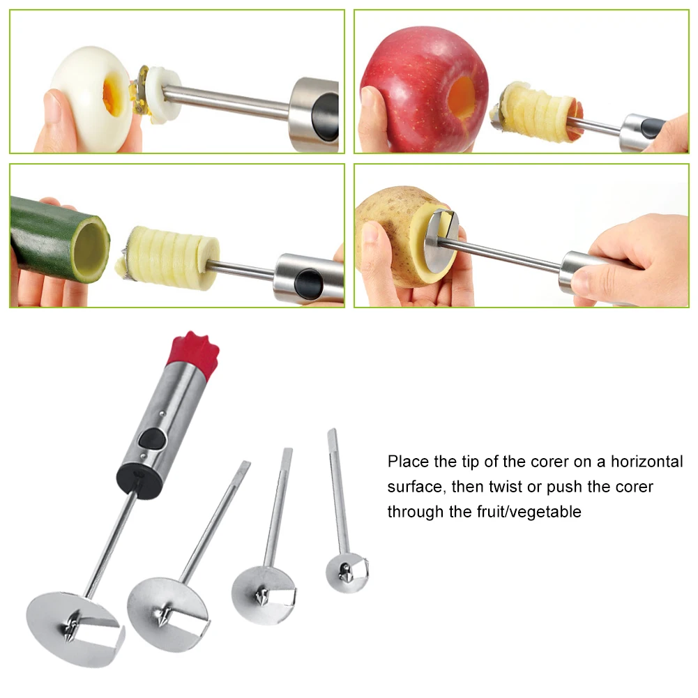 Handheld Fruit Core Remover Set Replaceable Head Vegetable Spiral Cutter Vege Drill Spiralizer Digging Device for Vegetables Di
Handheld Fruit Core Remover Set Replaceable Head Vegetable Spiral Cutter Vege Drill Spiralizer Digging Device for Vegetables Di