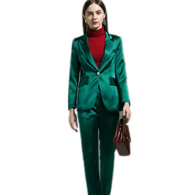 Elegant Formal Blazer and Pants Suits Women Single Button 2 Pieces Set Female Green Stripes Jacket Office Lady Outfits
Elegant Formal Blazer and Pants Suits Women Single Button 2 Pieces Set Female Green Stripes Jacket Office Lady Outfits