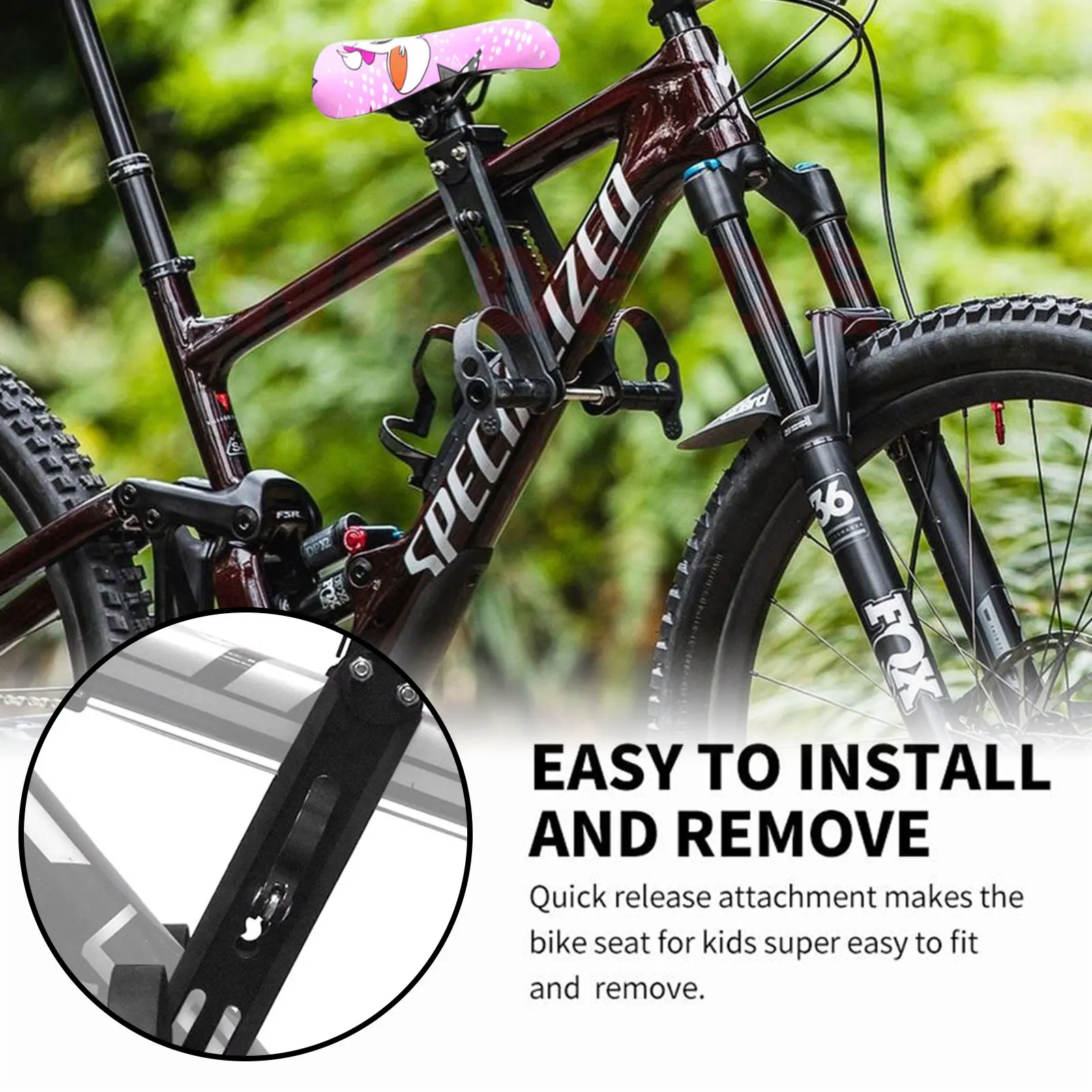 Kids Bike Seat For Mountain Bikes Front Adjustable Kids Bike Seat Easy To Install Front MTB Bike Seats For 2-5 Kids 
Kids Bike Seat For Mountain Bikes Front Adjustable Kids Bike Seat Easy To Install Front MTB Bike Seats For 2-5 Kids
