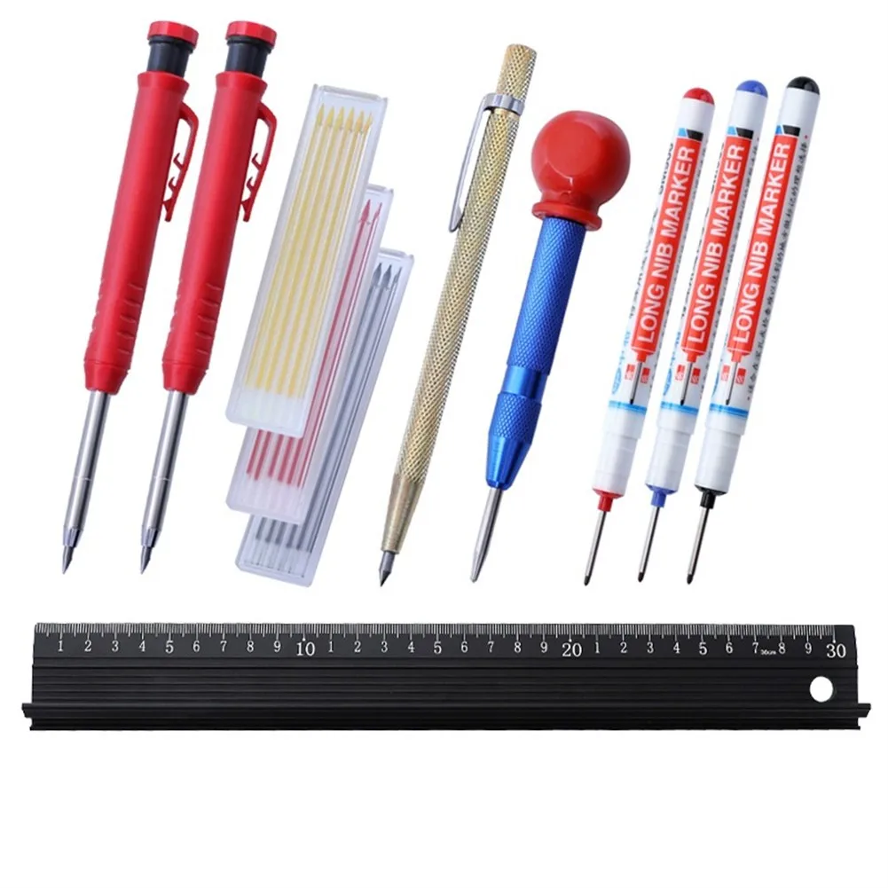 

Carpenter Pencils Set With 18pcs Refills Marker Marking Tool Architect ABS+Metal High Quality Hand Tools Workshop Equipment