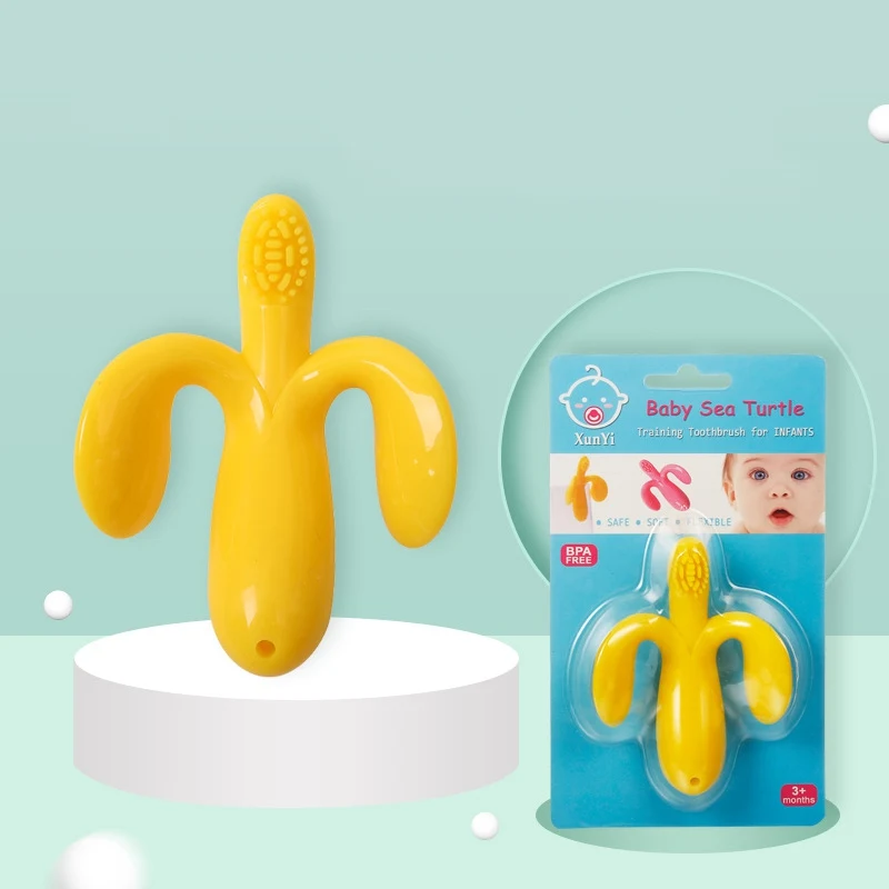 Baby Teether Toys Toddle Safe BPA Free Banana Teething Ring Silicone Chew Dental Care Toothbrush Nursing Beads Gift For Infant
Baby Teether Toys Toddle Safe BPA Free Banana Teething Ring Silicone Chew Dental Care Toothbrush Nursing Beads Gift For Infant