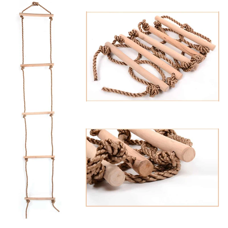 Kids Wooden Rope Fitness Toy Ladder Multi Rungs Climbing Game Toy Outdoor Training Activity Safe Sports Rope Swing Swivel Rotary
Kids Wooden Rope Fitness Toy Ladder Multi Rungs Climbing Game Toy Outdoor Training Activity Safe Sports Rope Swing Swivel Rotary