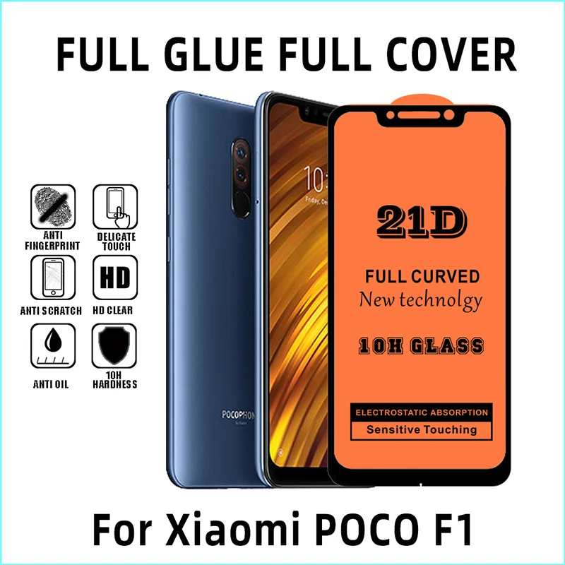 

10Pcs 21D Glass For Xiaomi Mi CC9 CC9E 10Lite 9 9SE 9T 9X Mi 8 SE 8Lite 5 6X PocoPhone F1 Screen Protector Full Cover Glass Film