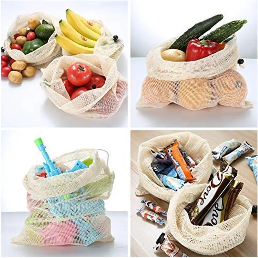

30pcs Reusable Product Bags Friendly Organic Cotton Washable Mesh Bags for Grocery Shopping Fruit Vegetable Storage Organizer