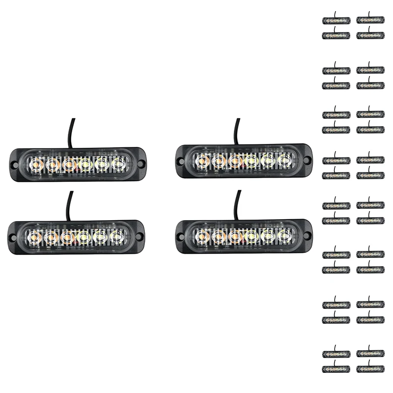 12-24V Highlight Single Row 6LED Truck Warning Light Motorcycle Modified Flashing Light Strobe Light 4Pcs
12-24V Highlight Single Row 6LED Truck Warning Light Motorcycle Modified Flashing Light Strobe Light 4Pcs