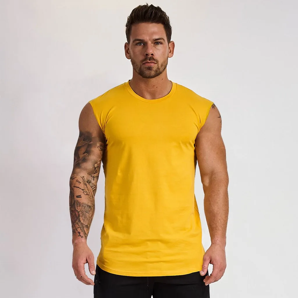 Cross border 2021 summer new logo free solid color sports vest for men's fitness running sleeveless T-shirt cotton
Cross border 2021 summer new logo free solid color sports vest for men's fitness running sleeveless T-shirt cotton