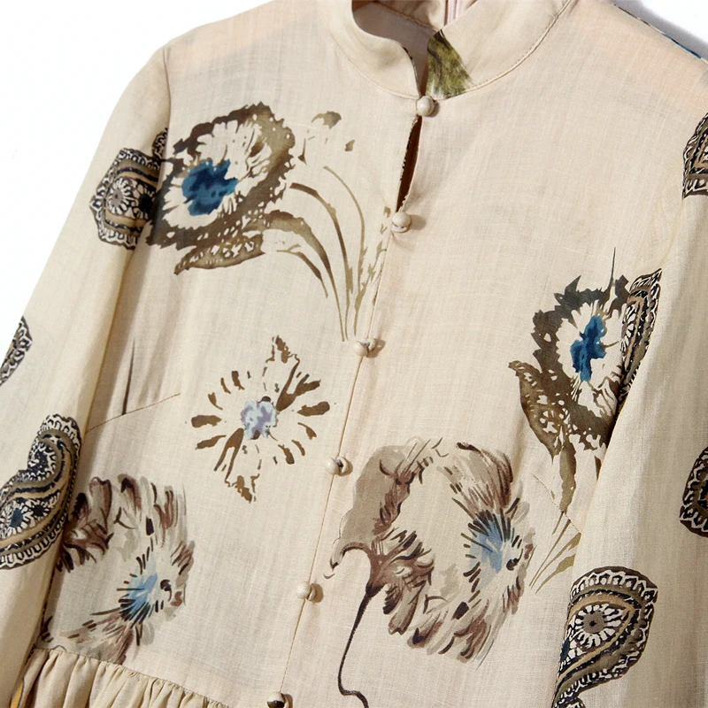 SEQINYY 100% Ramie Vintage Dress Fashion Design New Flowers Print Khaki Women Runway Elegant Lantern Sleeve Mini Casual
SEQINYY 100% Ramie Vintage Dress Fashion Design New Flowers Print Khaki Women Runway Elegant Lantern Sleeve Mini Casual