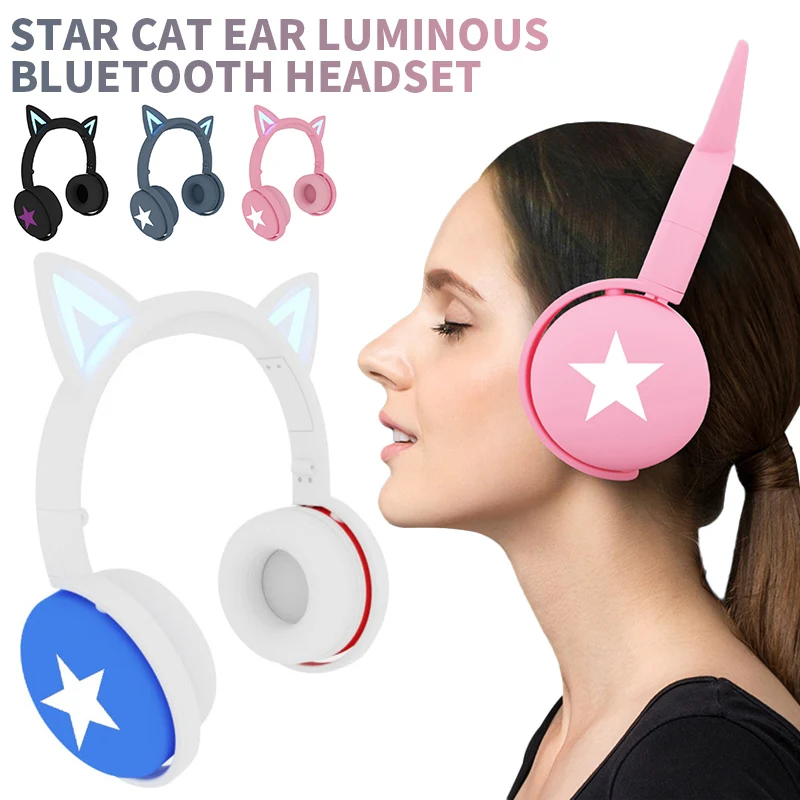 LED Cat Ear Headphones Noise Cancelling Headphones Bluetooth-compatible Headphones Wireless Earphones LED Light With Micr
LED Cat Ear Headphones Noise Cancelling Headphones Bluetooth-compatible Headphones Wireless Earphones LED Light With Micr