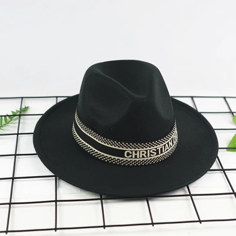 Chaozhou ribbon top hat Men's flat brim woolen hat Women's wide brim jazz hat Autumn and winter retro large brim hat
Chaozhou ribbon top hat Men's flat brim woolen hat Women's wide brim jazz hat Autumn and winter retro large brim hat