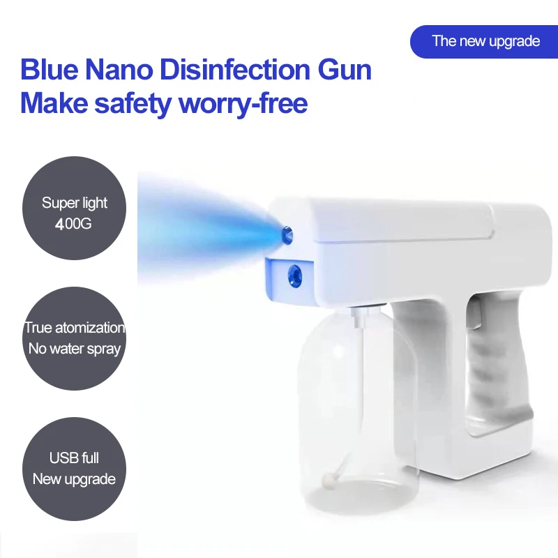 2021 New 300ML Disinfection Sprayer Gun Wireless Nano Blue Light Steam Spray USB Charg | Дом и сад