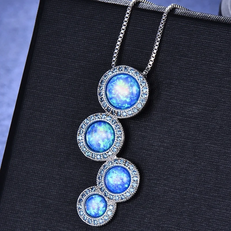 Luxury fashion geometric round opal pendant necklace women elegant temperament romantic wedding accessories charm jewelry gifts
Luxury fashion geometric round opal pendant necklace women elegant temperament romantic wedding accessories charm jewelry gifts