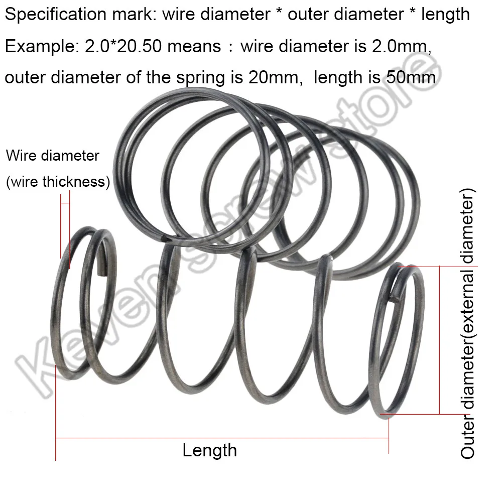 10PCS 1*5 6 7 8 9 10 11 12 18 20*10-50mm Spring Steel Small Compression Release Mechanical Return Pressure OD 5mm | Обустройство дома