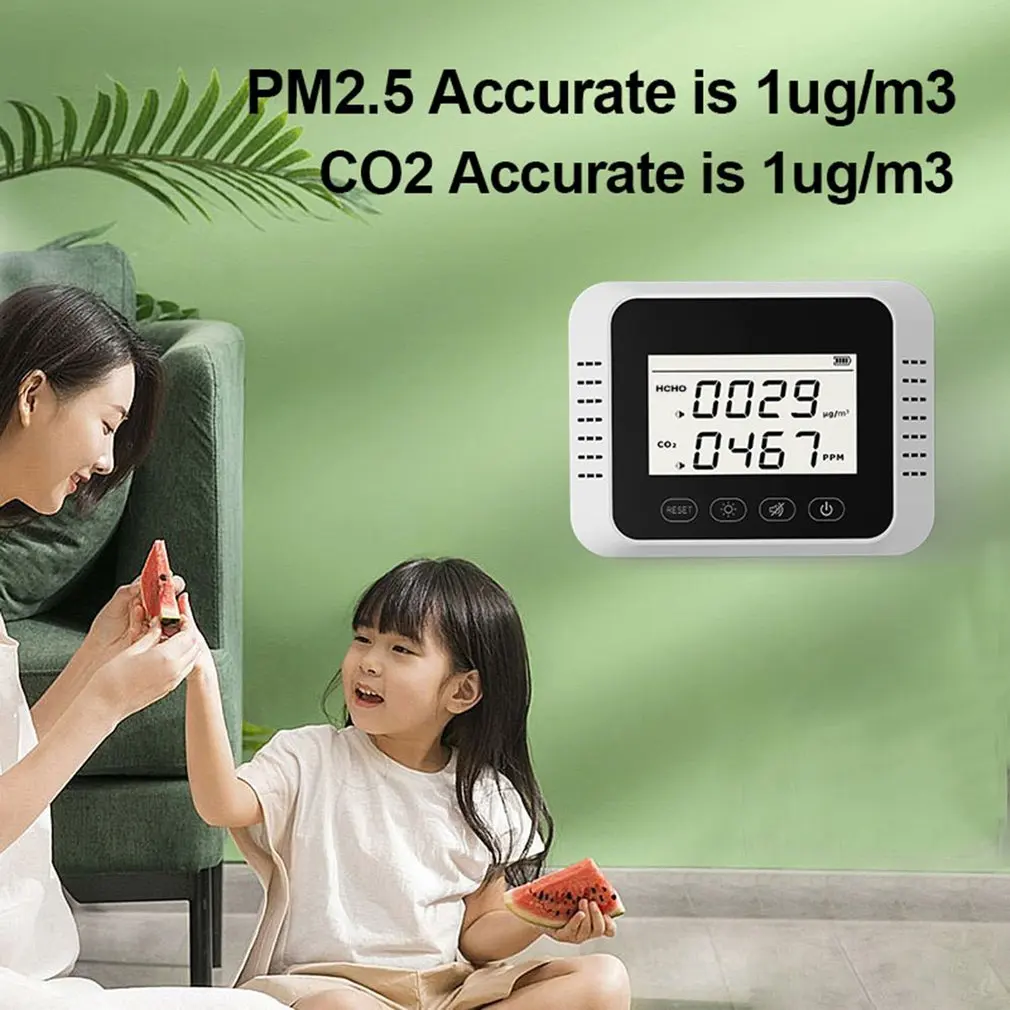 Digital CO2 Sensor Meter HCHO Carbon Dioxide Detector Gas Analyzer Air Quality Monitor HCHO Meter Detector Formaldehyde Tester
Digital CO2 Sensor Meter HCHO Carbon Dioxide Detector Gas Analyzer Air Quality Monitor HCHO Meter Detector Formaldehyde Tester