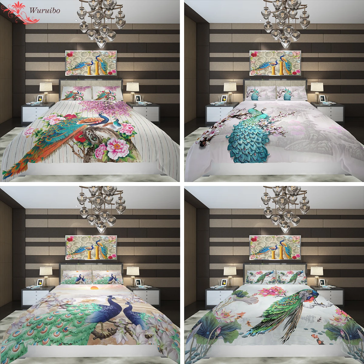 Beautiful Peacock Bedding Set Bird Duvet Cover Set Twin Queen King Size Flower Quilt Cover Luxury High-end Comforter HomeTextile
Beautiful Peacock Bedding Set Bird Duvet Cover Set Twin Queen King Size Flower Quilt Cover Luxury High-end Comforter HomeTextile