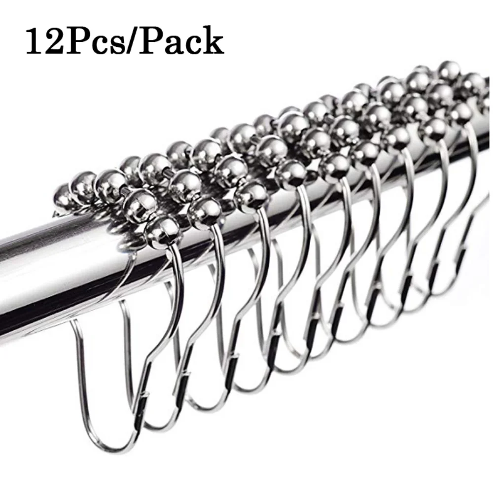 12 pcs Stainless Steel Curtain Hooks Bath Curtain Rollerball Shower Curtain Rings Hooks 5 Rollers Polished Satin Nickel Ball
12 pcs Stainless Steel Curtain Hooks Bath Curtain Rollerball Shower Curtain Rings Hooks 5 Rollers Polished Satin Nickel Ball