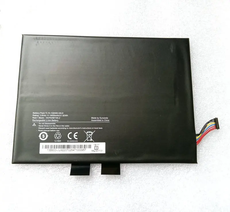 3.8V 31.92wh Original TL10-1S8400-S4L8 Laptop Battery for Huawei Honor 9 Series TL10IE2 1ICP4 / 58 / 145-2 Tablet
3.8V 31.92wh Original TL10-1S8400-S4L8 Laptop Battery for Huawei Honor 9 Series TL10IE2 1ICP4 / 58 / 145-2 Tablet