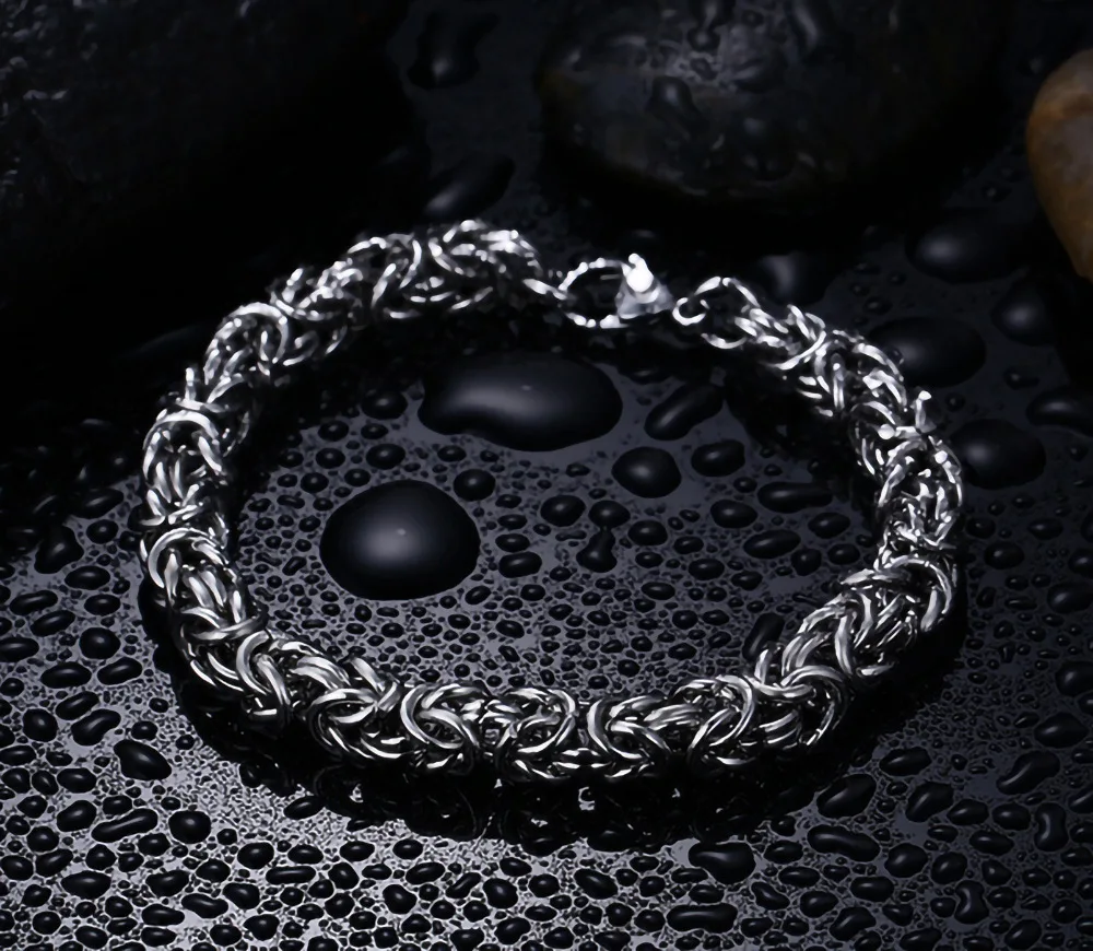

European And American New Interlocking Multi Ring Titanium Steel Fashion Retro Men's Domineering Bracelet
