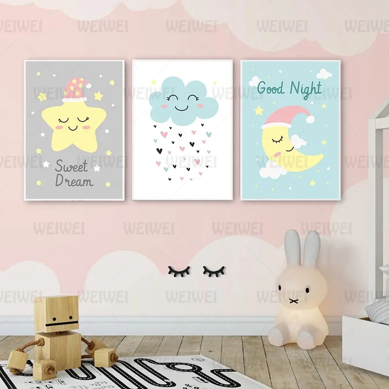 Warm Cartoon Rabbit Nebula Moon Wall Poster Canvas Art Print Simple Painting Nordic Kids Decoration Picture Baby Bedroom Decor
Warm Cartoon Rabbit Nebula Moon Wall Poster Canvas Art Print Simple Painting Nordic Kids Decoration Picture Baby Bedroom Decor