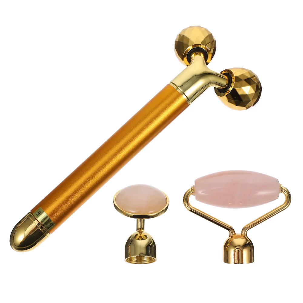 1 Set 3-in-1 Jade Roller Electric Facial Massager Face Roller Massaging Tools 
1 Set 3-in-1 Jade Roller Electric Facial Massager Face Roller Massaging Tools