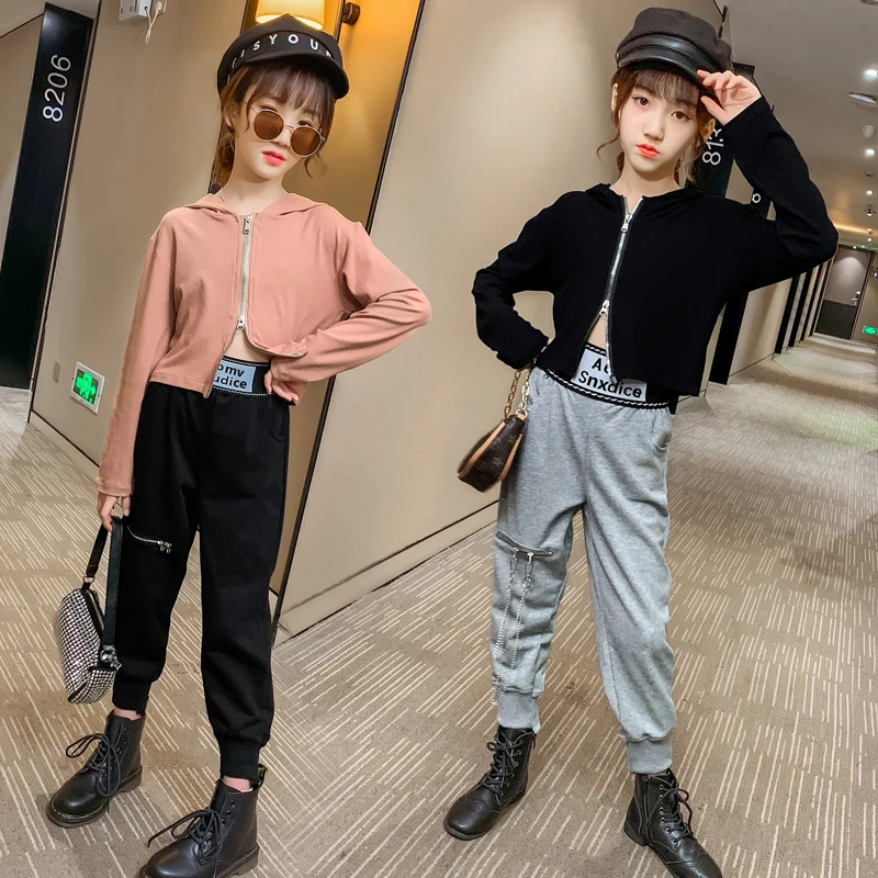 Fashion Girl Sets Teen Clothes Children Autumn Zipper Rib Hoodie+Metal Decoration Letter Elastic Waist Cargo Pants Clothing Sets
Fashion Girl Sets Teen Clothes Children Autumn Zipper Rib Hoodie+Metal Decoration Letter Elastic Waist Cargo Pants Clothing Sets
