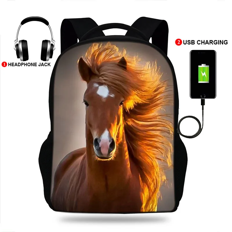 17INCH Backpack Teen School Bags Girls Boys Kids Book Bag Horse Children Mochila Escolar
17INCH Backpack Teen School Bags Girls Boys Kids Book Bag Horse Children Mochila Escolar