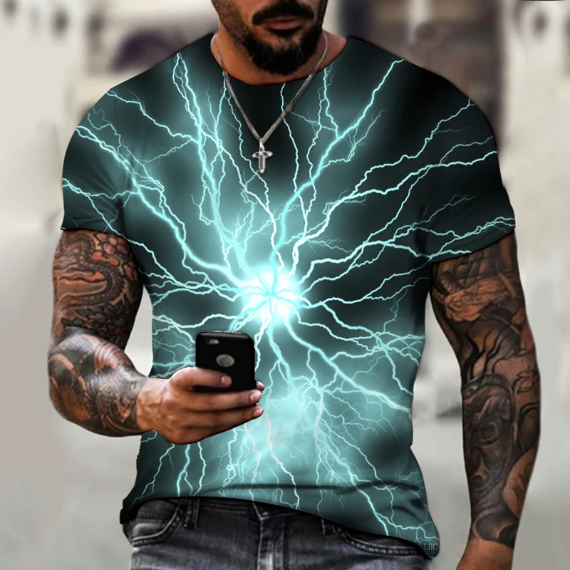 Color Flashing Cyan Purple Thunder Jie Oversized Men's Shirt Men's Fashion Shirt Short Sleeve Fashion 3D Printed Summer Top
Color Flashing Cyan Purple Thunder Jie Oversized Men's Shirt Men's Fashion Shirt Short Sleeve Fashion 3D Printed Summer Top