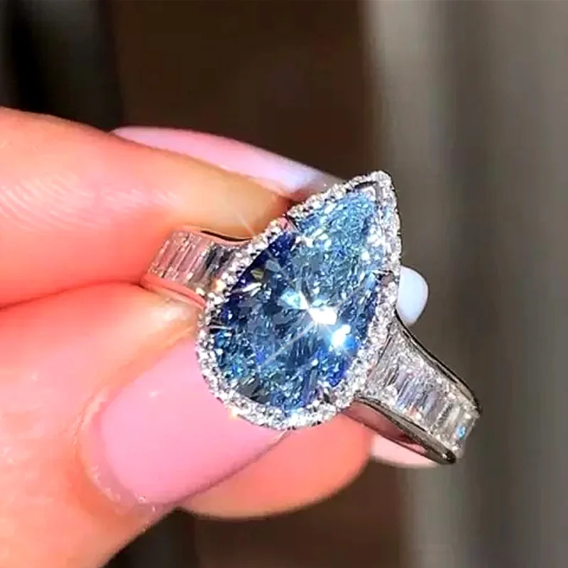 Huitan Personality Blue Water-drop-shaped CZ Rings for Women Elegant Bridal Wedding Ceremony Party Jewelry Statement Accessories
Huitan Personality Blue Water-drop-shaped CZ Rings for Women Elegant Bridal Wedding Ceremony Party Jewelry Statement Accessories