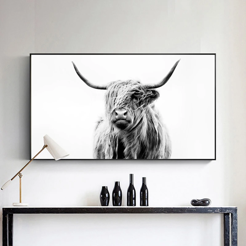 Nordic Wall Art Freedom нагорье корова принт и постер холст художественные картины для
