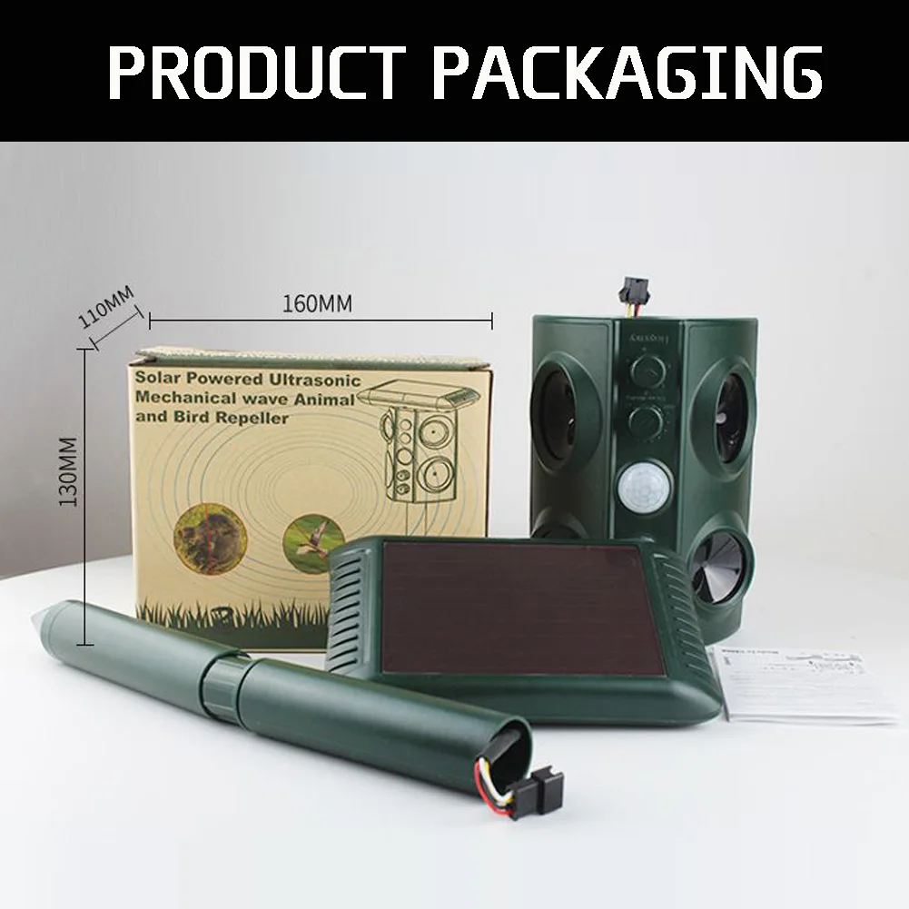 Solar Animal Repellent Garden Mole Repellent Ultrasonic Solar Powered Pest Cat Dog Bird Insect Repellent
Solar Animal Repellent Garden Mole Repellent Ultrasonic Solar Powered Pest Cat Dog Bird Insect Repellent