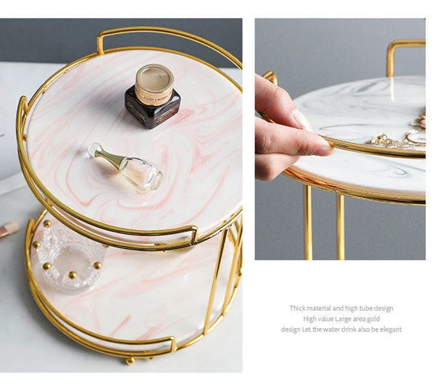 Goddess Luxuly Marble Double Layer Cosmetic Storage Rack Desktop Jewelry Perfume Box Plate Party Cake Dessert Display Stand
Goddess Luxuly Marble Double Layer Cosmetic Storage Rack Desktop Jewelry Perfume Box Plate Party Cake Dessert Display Stand
