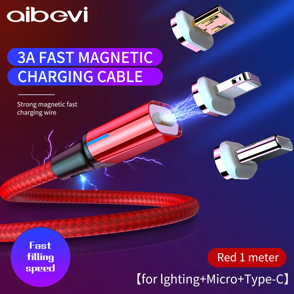 Aibevi Magnetic USB Cable For iPhone Fast Data Charging Micro USB Charger Cable Type C Cable For Samsung Mobile Phone Cables 1M
Aibevi Magnetic USB Cable For iPhone Fast Data Charging Micro USB Charger Cable Type C Cable For Samsung Mobile Phone Cables 1M