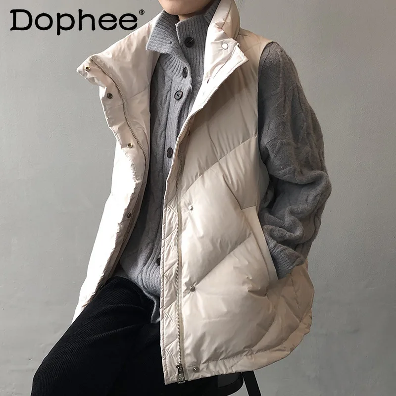 Rivet Design Cotton Vest Women 2021 Winter Korean Style Stand Collar Warm Cotton Jacket Vest Loose Casual Sleeveless Waistcoat
Rivet Design Cotton Vest Women 2021 Winter Korean Style Stand Collar Warm Cotton Jacket Vest Loose Casual Sleeveless Waistcoat