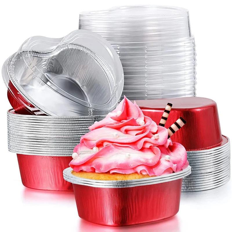 Valentine Aluminum Foil Cake Pan Heart Shaped Cupcake Cup with Lids,Mini Cupcake Cup Flan Baking Cups with Lid
Valentine Aluminum Foil Cake Pan Heart Shaped Cupcake Cup with Lids,Mini Cupcake Cup Flan Baking Cups with Lid