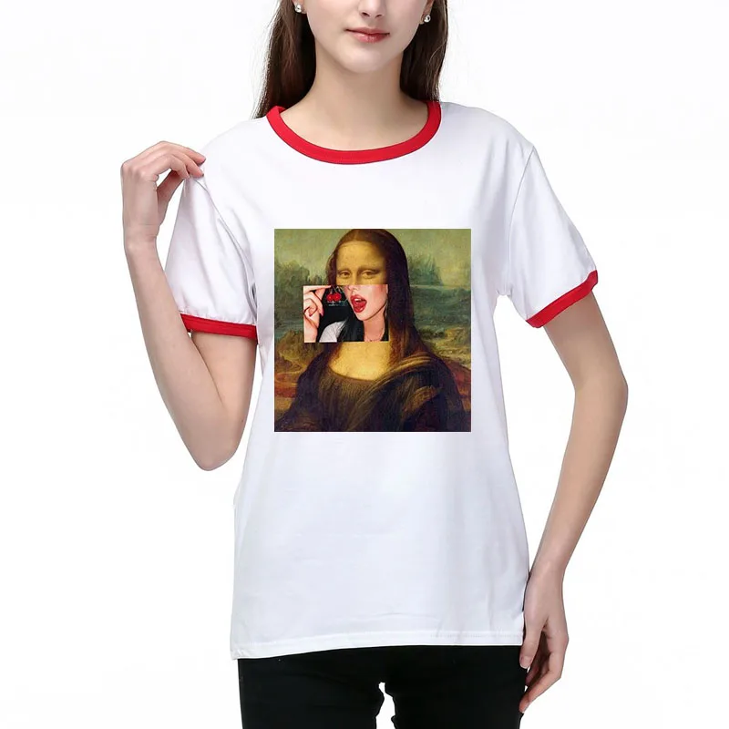 2020 Summer Art David Mona Lisa Print T Shirts Women aesthetics funny T-shirts Casual Short Sleeves Tops t-shirt Female Clothing
2020 Summer Art David Mona Lisa Print T Shirts Women aesthetics funny T-shirts Casual Short Sleeves Tops t-shirt Female Clothing