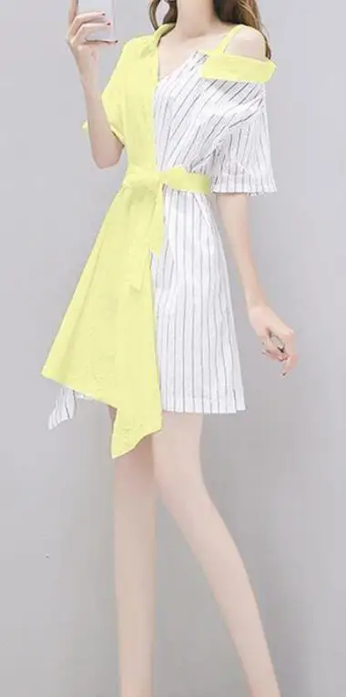 2020 women's summer sling skirt off-shoulder irregular shirt dress
2020 women's summer sling skirt off-shoulder irregular shirt dress