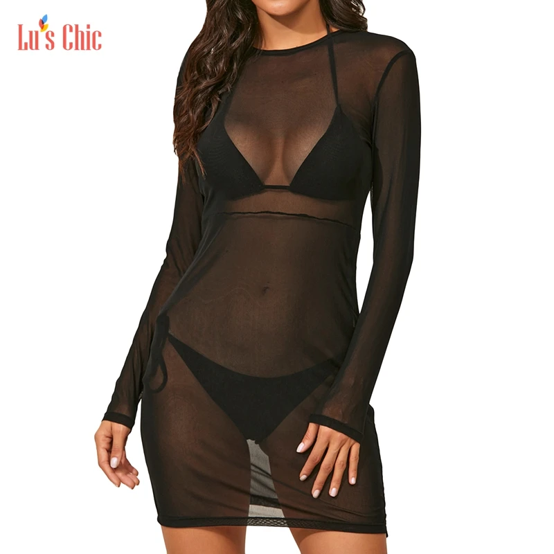 Lu's Chic Chiffon Crewneck Tunic Swim See Mesh Soft Summer Bathing Suit Cover Up Sheer Swimsuit Beach Dress Transparent Through
Lu's Chic Chiffon Crewneck Tunic Swim See Mesh Soft Summer Bathing Suit Cover Up Sheer Swimsuit Beach Dress Transparent Through