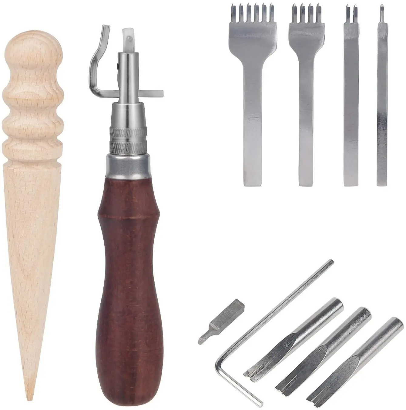 13pcs Leather Tools Set Hole Punching Seams Punch Tool Pen Leather Plane Groover Crease Round Leather Craft Adjustable Stitching
13pcs Leather Tools Set Hole Punching Seams Punch Tool Pen Leather Plane Groover Crease Round Leather Craft Adjustable Stitching