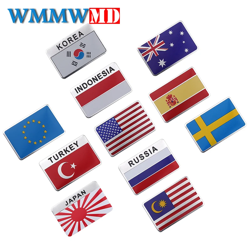 Auto Aluminum Alloy 3D Metal Emblem Badge Racing Sports Decals Sticker for Russia Italy England German Spain France USA Flag
Auto Aluminum Alloy 3D Metal Emblem Badge Racing Sports Decals Sticker for Russia Italy England German Spain France USA Flag