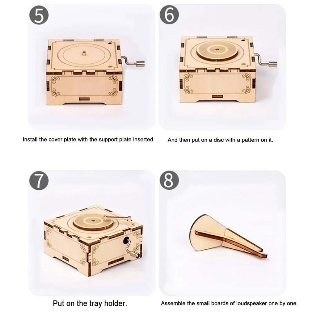 DIY Wooden Music Gramophone Sounding Music Box Wooden Creative Handmade Assembling Toy Children's Gift 
DIY Wooden Music Gramophone Sounding Music Box Wooden Creative Handmade Assembling Toy Children's Gift