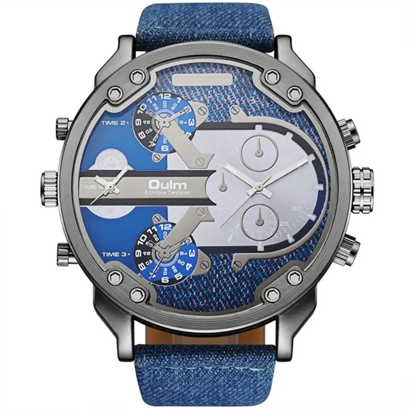 OULM Luxury Brand Big Dial Quartz Watch Denim Men Sport Watch Men's Watch Stainless Steel Leather Male Fashion Wristwatch Lihat
OULM Luxury Brand Big Dial Quartz Watch Denim Men Sport Watch Men's Watch Stainless Steel Leather Male Fashion Wristwatch Lihat