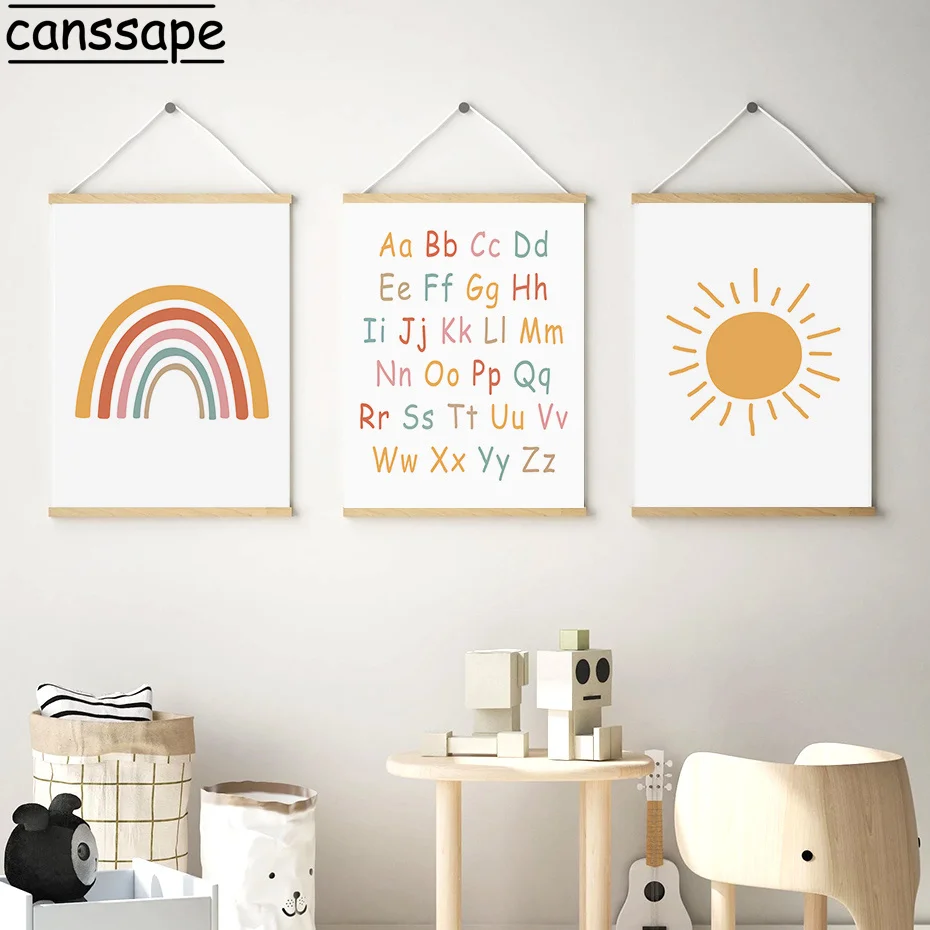 Boho Art Paintings Alphabet Prints Rainbow Canvas Posters Sunshine Wall Art Print Nursery Wall Pictures Baby Kids Room Decor
Boho Art Paintings Alphabet Prints Rainbow Canvas Posters Sunshine Wall Art Print Nursery Wall Pictures Baby Kids Room Decor