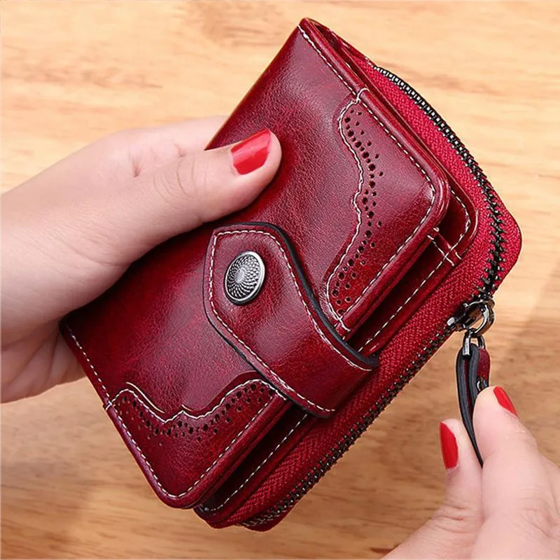Brand wallet Women's Wallet 2021 Oil Wax Leather High Quality Hasp Zipper Purse Clutch Coin Card Holders wallet portfel damski
Brand wallet Women's Wallet 2021 Oil Wax Leather High Quality Hasp Zipper Purse Clutch Coin Card Holders wallet portfel damski