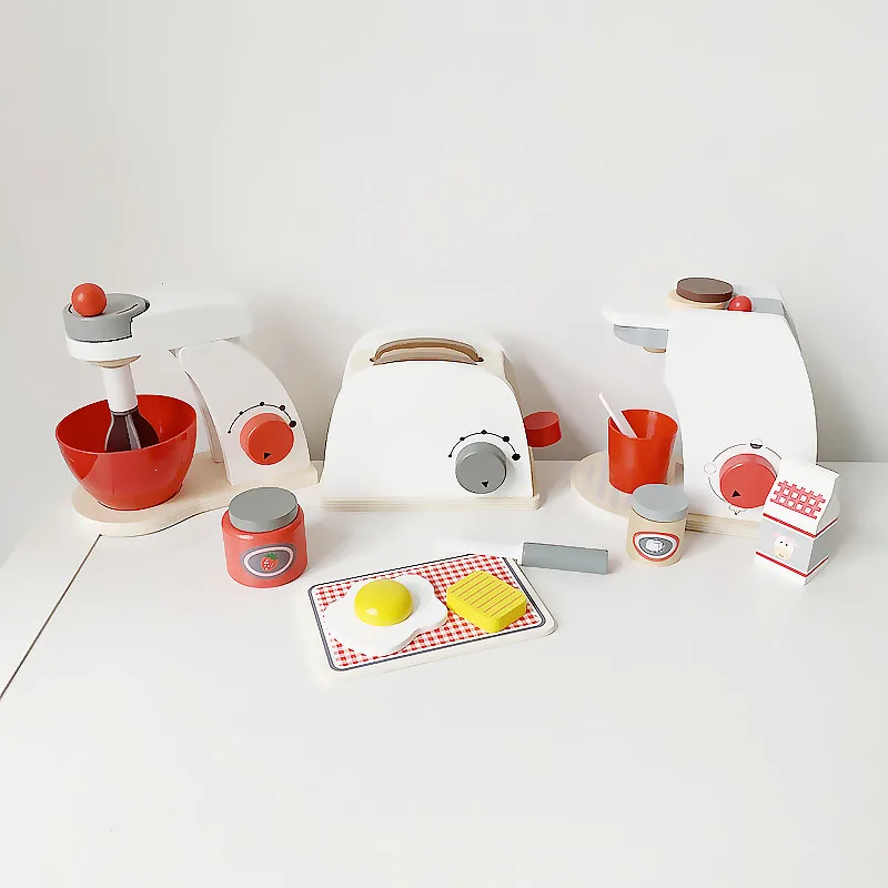 Wooden Kitchen Toy Pancake Maker Coffee Machine Blender Bread Maker Set Game Kitchen Imitation Food Mixer
Wooden Kitchen Toy Pancake Maker Coffee Machine Blender Bread Maker Set Game Kitchen Imitation Food Mixer