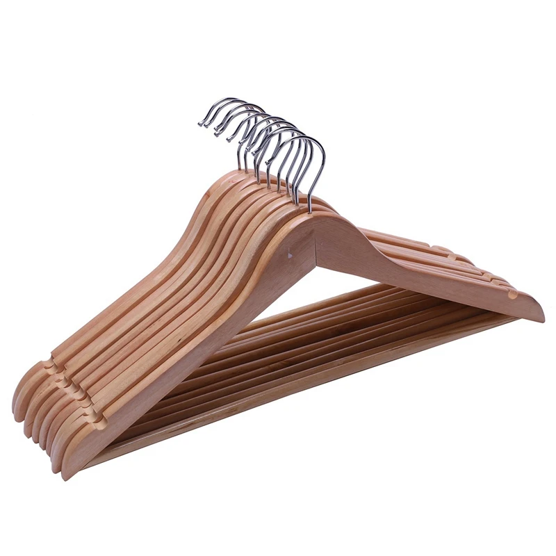 New 10 Pieces Solid and rotating metal hook Wooden Hangers with Notches Non-slip metal hook for clothes
New 10 Pieces Solid and rotating metal hook Wooden Hangers with Notches Non-slip metal hook for clothes