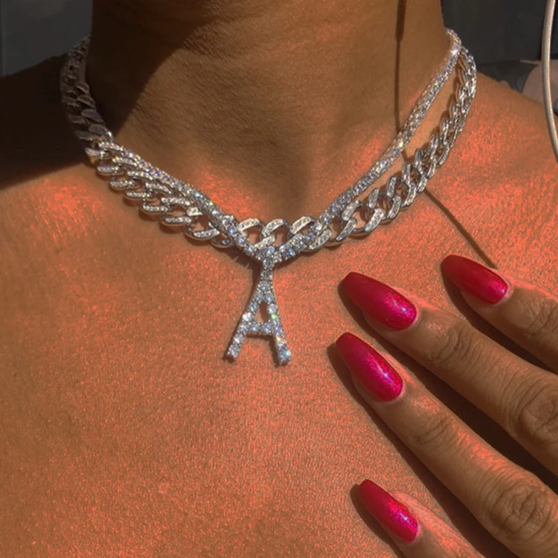 Ice Out Shiny Alphabet Crystal Chian Necklace Neck Chain For Women Fashion Letter Choker Necklaces Free Shipping Fashion Jewelry
Ice Out Shiny Alphabet Crystal Chian Necklace Neck Chain For Women Fashion Letter Choker Necklaces Free Shipping Fashion Jewelry